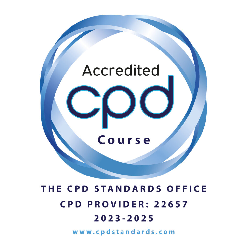 Official CPD Standards Office accreditation logo for the CPD-Certified Training Course, showing provider number 22657 and validity for 2024-2025.